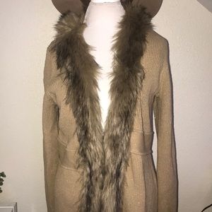 Faux Fur-Trim Jacket